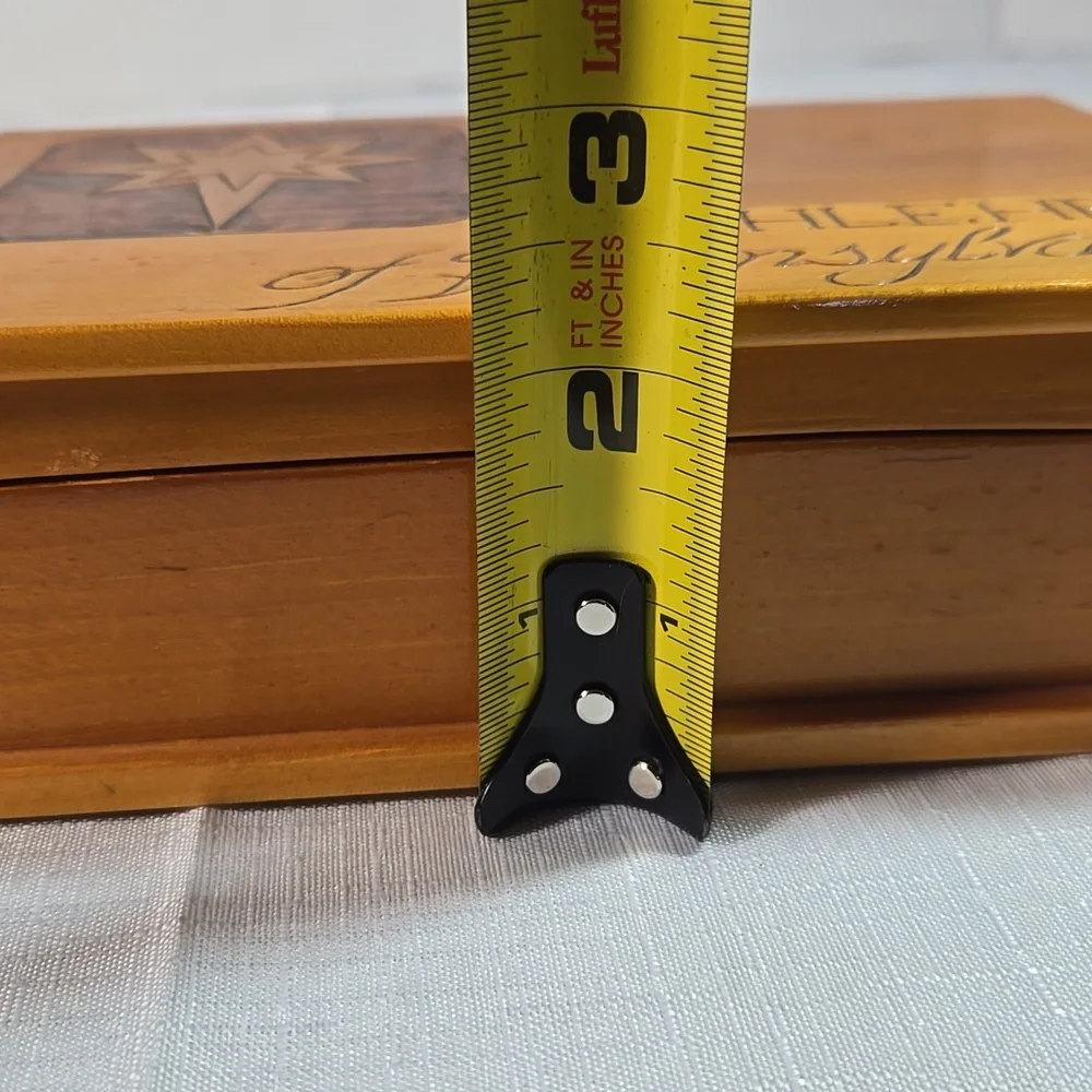Wooden Bethlehem Pennsylvania Star Keepsake White Pine Wood Box
